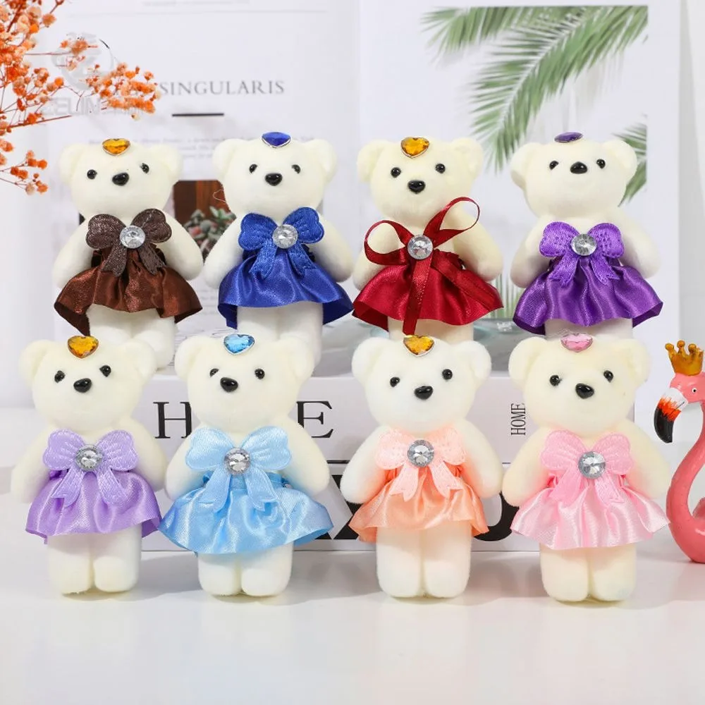 

10 PCS Small Teddy Bear Birthday Flower Bouquet Animal Cartoon Small Teddy Bear Bouquet Bear Plush Doll Kid Toys