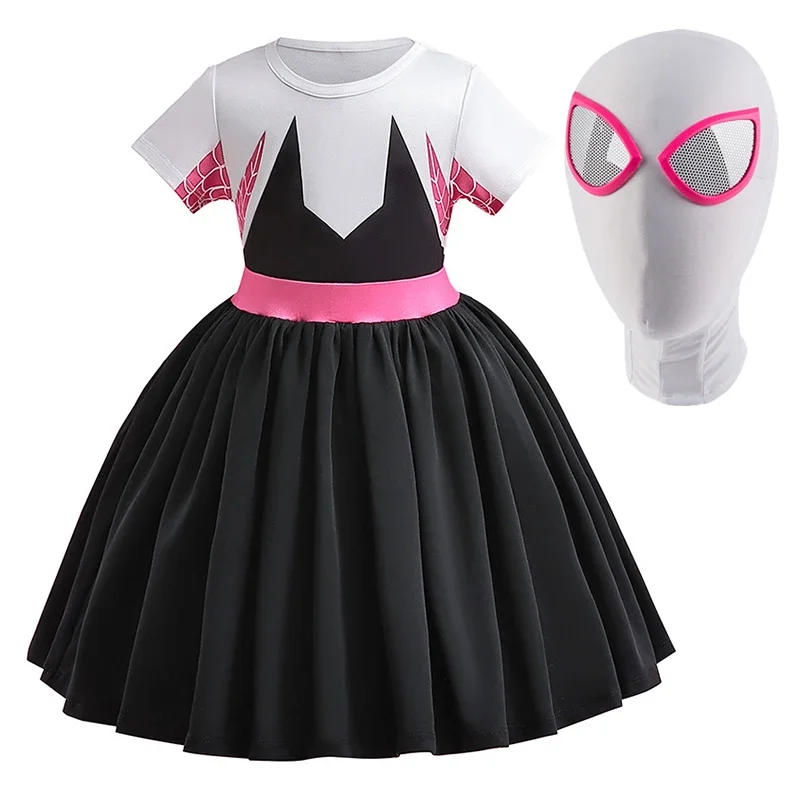 Halloween Spider-Man Girls Costume Masquerade Stage Performance Party Cosplay Amazing Ghost-Spider Ball Gown 6M to 6Y Kid Clothe