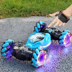 4WD RC Drift Car met dubbele bediening - 2.4G gebaar en radioafstandsbediening, muziek-LED-verlichting, 360° ° Roterend klimspeelgoed cadeau