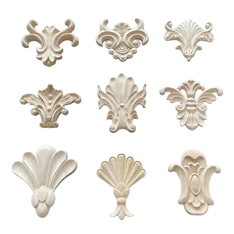 ديكور زهور من الخشب الصلب الأوروبي القديم - متين وسهل التركيب للخزائن والمرايا والأبواب والنوافذ لديكور المنزل بنفسك #5