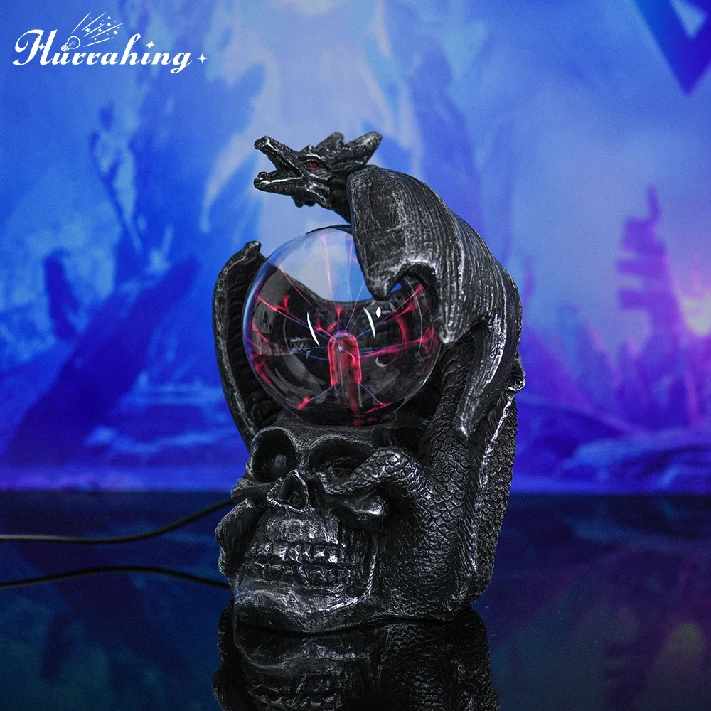 Hurrahing Wandering Dragon Plasma Lamp 4-Inch Atmosphere Night Light Desktop Decor Halloween Gift Special sale