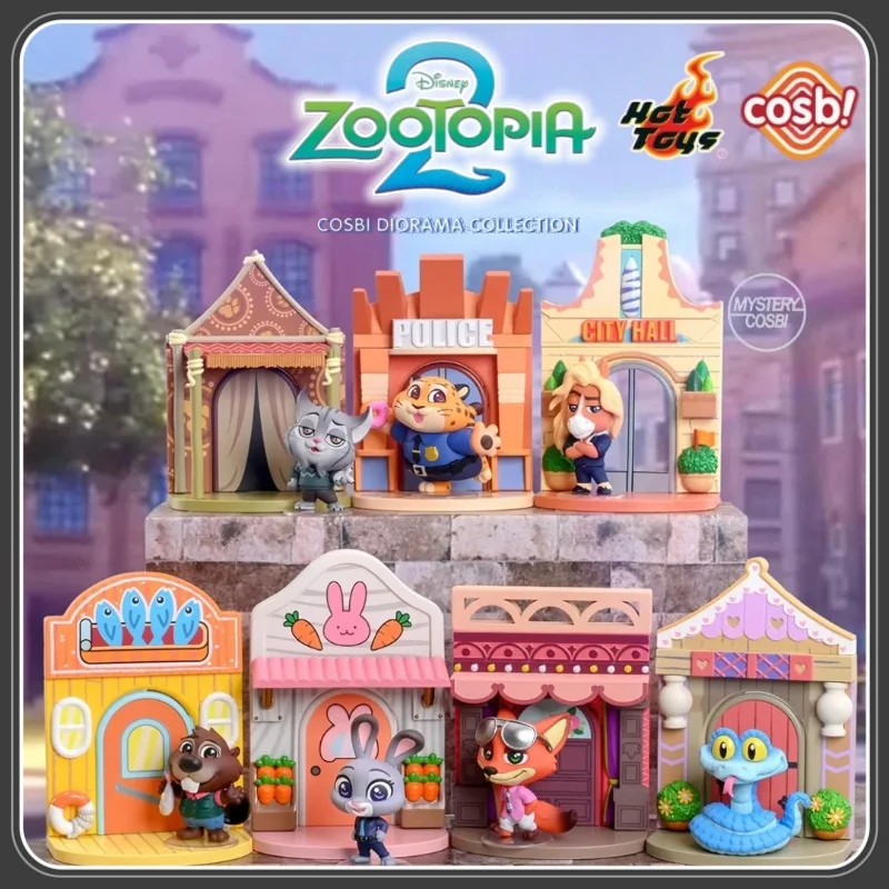 

Новые оригинальные популярные игрушки Cosbi Disney Zootopia 2, коллекция диорамы, загадочная слепая коробка, мини-фигурка, реплика сцены кино, модный подарок