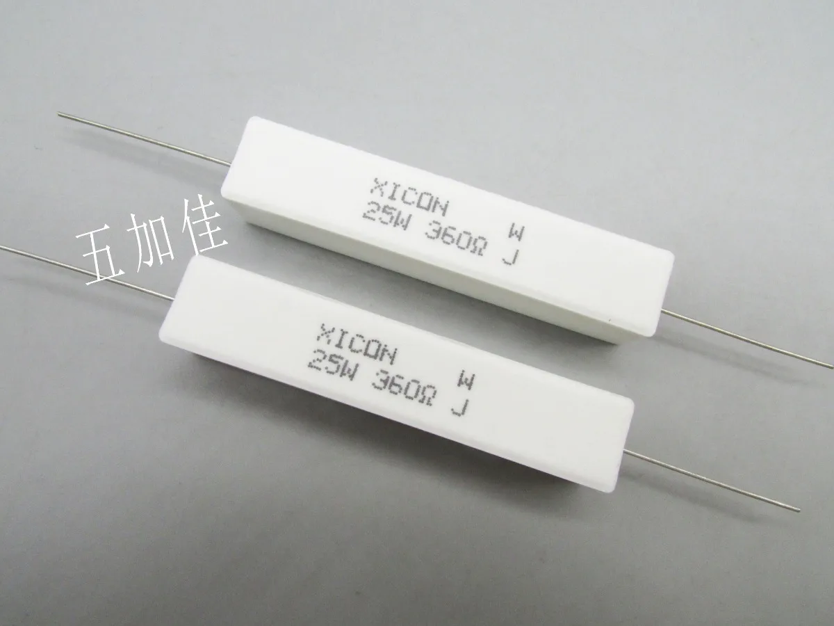 

10PCS/original brand new 25W360RJ 25W 360R 5% high-power axial ceramic cement resistor porcelain shell resistor