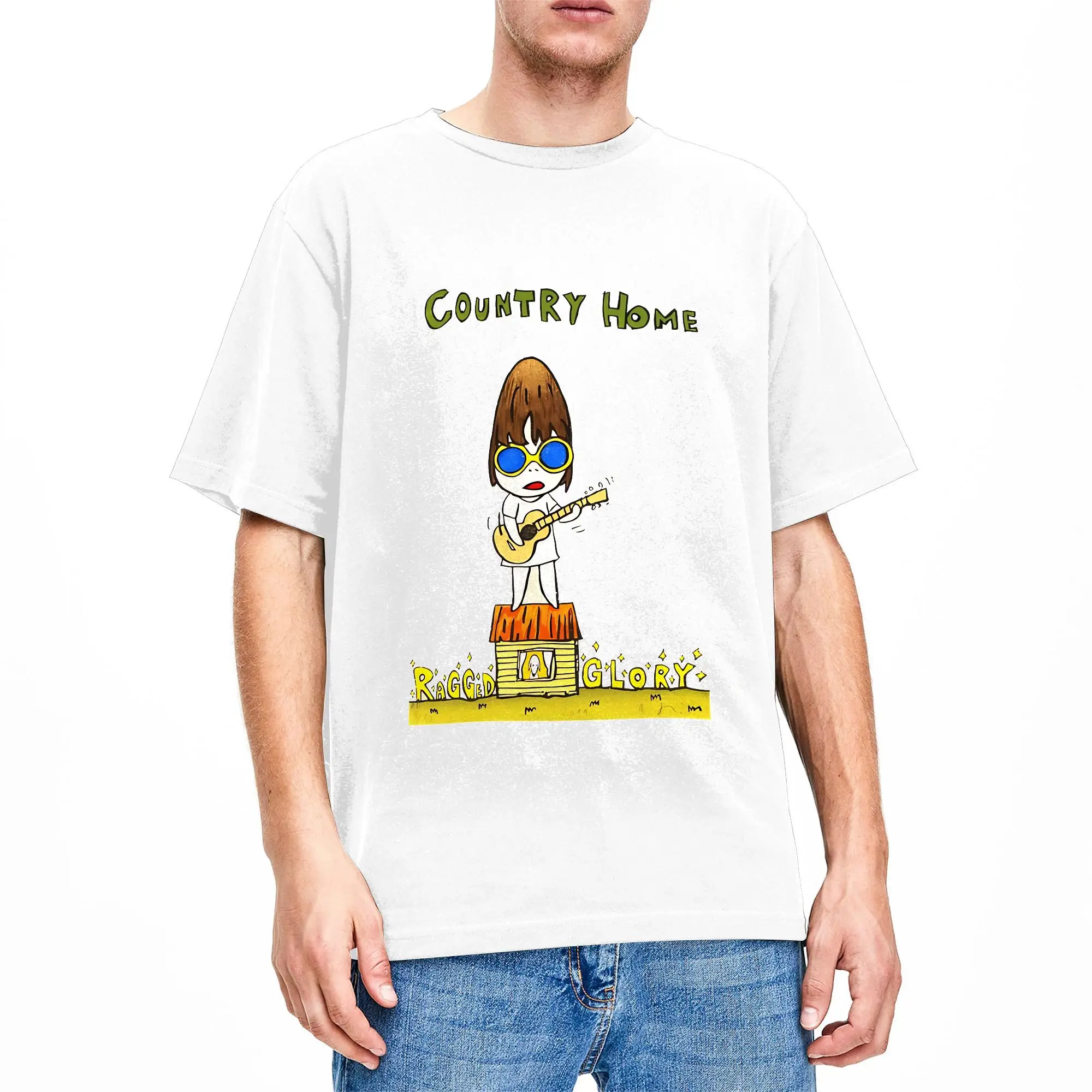 Music Vintage T Shirt Summer Yoshitomo Nara Home Decor Sticker  100% Cotton T-Shirts For Men Casual Tshirt Y2K Casual Top