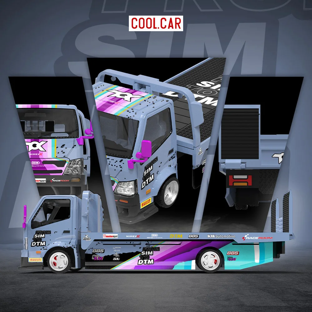 

Cool Car Model 1:64 H300 Flatbed Transport Trailer, Color, Shell Coated Alloy Die Cast Car Model Collection Gift