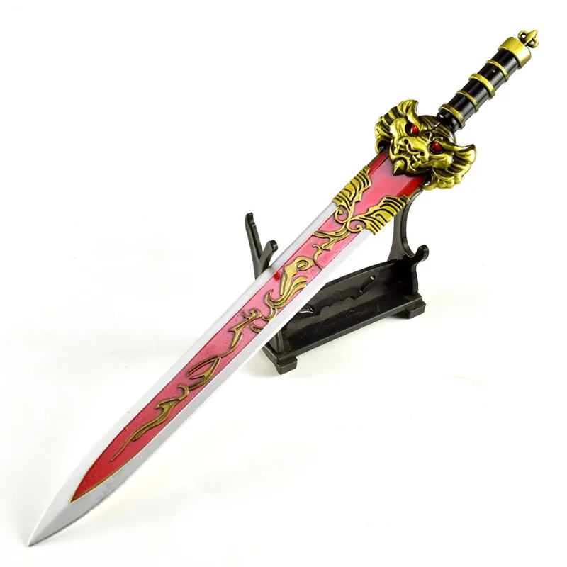 28 cm/11.02in Creatie van de Goden 12 Zwaarden Randapparatuur Wapens Model Metal Craft Mannelijke en Vrouwelijke Zwaard Ornament Desktop Display