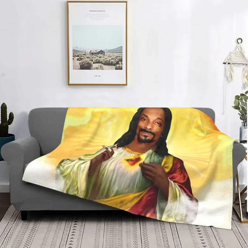 Snoop Dogg Sain-Jesus Coral Fleece Plush Throw Blankets Blankets for Sofa Bedroom Warm Quilt