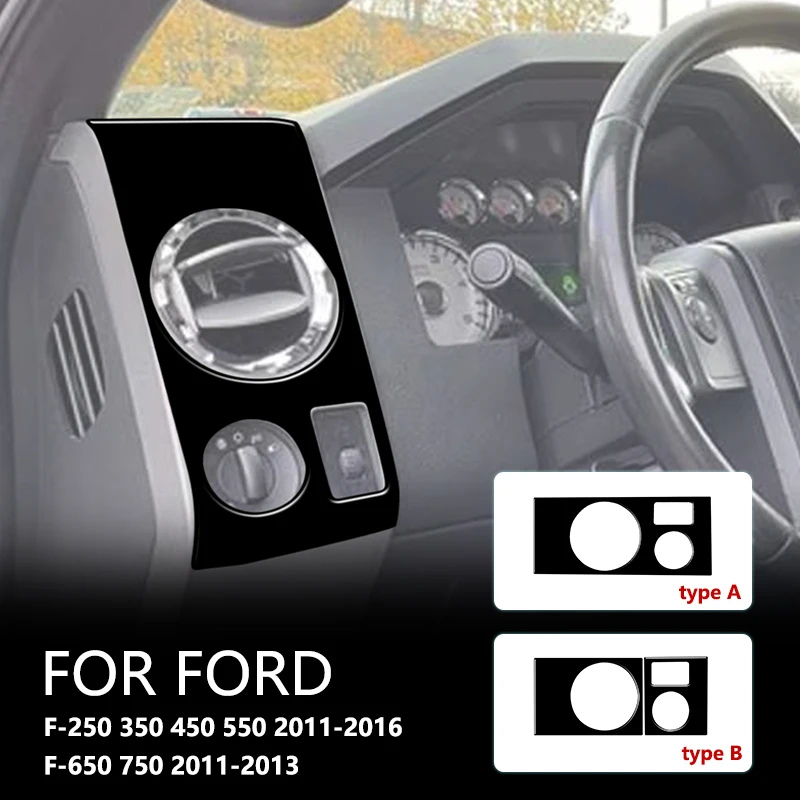 For Ford F-250 350 450 550 2011-2016 F-650 750 2011-2013 Left Air Outlet Panel Brand New ABS Gloss Black Sticker Car Accessories