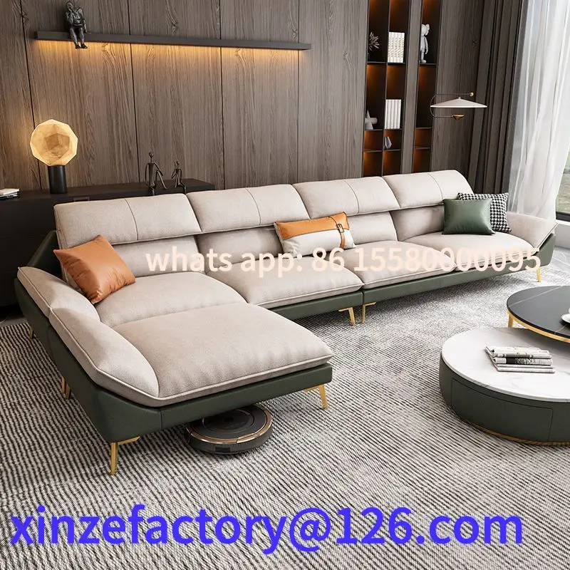 

Customizable Nordic light luxury leave-in technology cloth sofa living room princess combination simple size apartment corner
