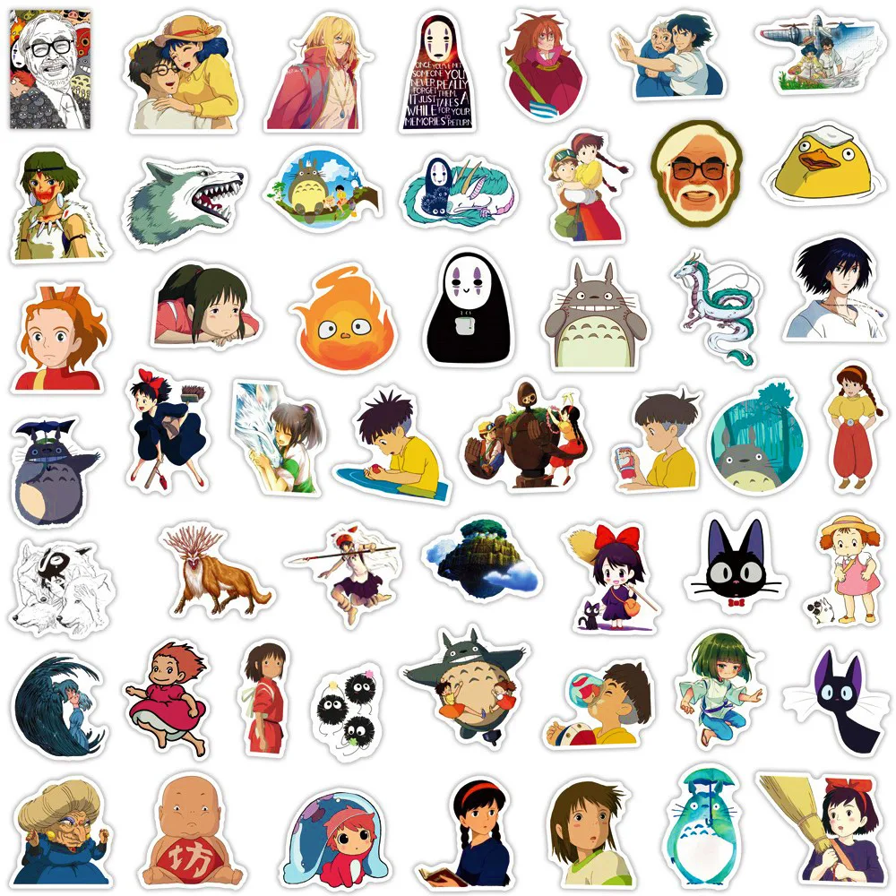50 قطعة من ملصقات هاياو ميازاكي أنيمي كارتون جرافيتي ملصقات حماسي بعيدا