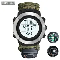 SHIYUNME Men Sports Watches Outdoor Camping Watch Compass Thermometer Waterproof LED Digital Watch Man Military Wrist Watch