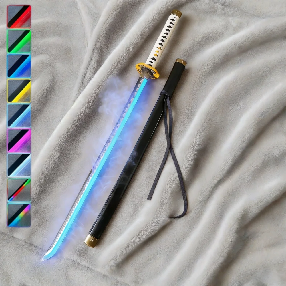 40inch Yamato Vergil Katana Anime Cosplay Prop LED Mist Devil May Cry Real Size Japanese Katana Glow Lightsabre Vapor Toy Gift