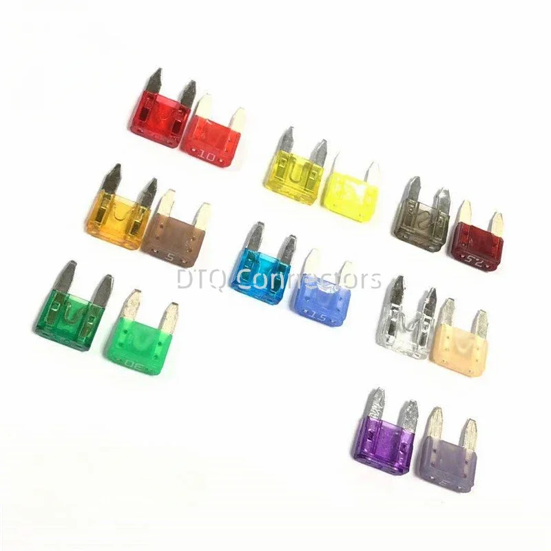 100/50pcs Automotive Blade Type Micro Car Fuses Mini Fuse Assortment Set 1A-40A for Electrical Systems Protection