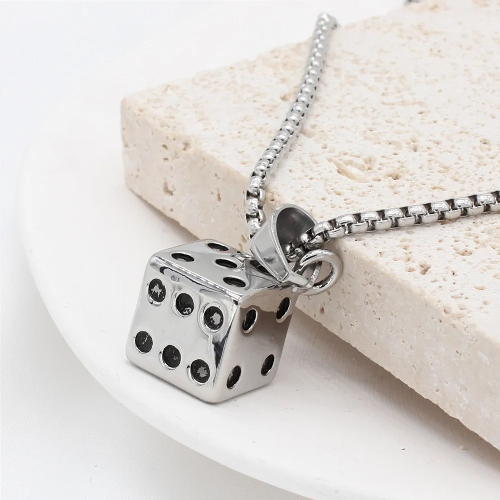 

Vintage Mahjong Necklace Premium Titanium Steel Pendant Adjustable Clavicle Chain For Women Men Fashion Jewelry Gift