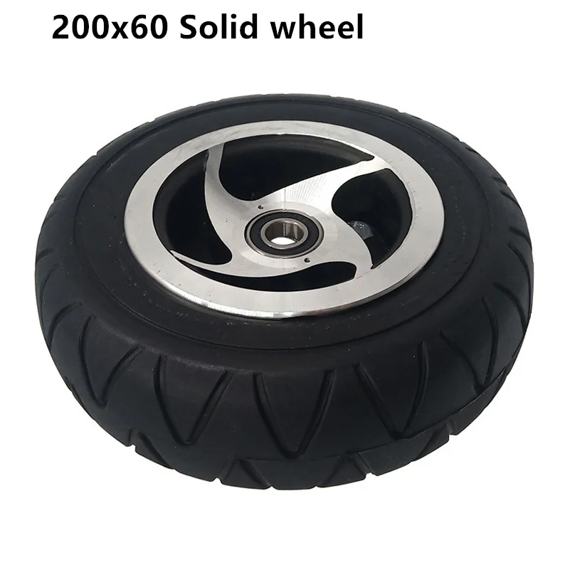 8 Inch 200x60 Solid Tire, including Bearings hub Wheel,for Older Age Scooter Electric Quad Bike Tire Replacement Parts