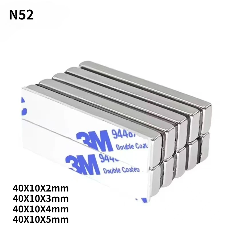 

N52 40X10X3 40X10X5 40x10x4 40x10x2mm magnets double-side tape strong Science Diy Fridge electric Tool Strorage refrigerator