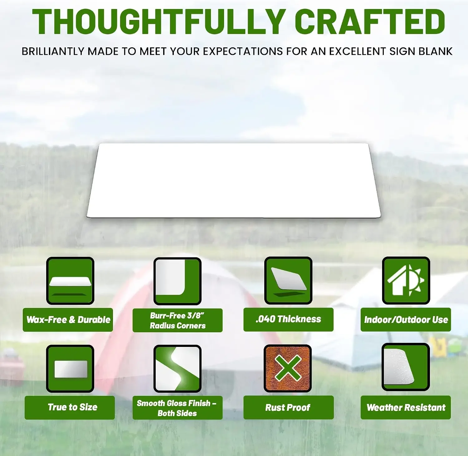 White Sublimation Sheet Blanks Blank Sign Aluminum Double Sided Weatherproof Vinyl Print Ready 18x24
