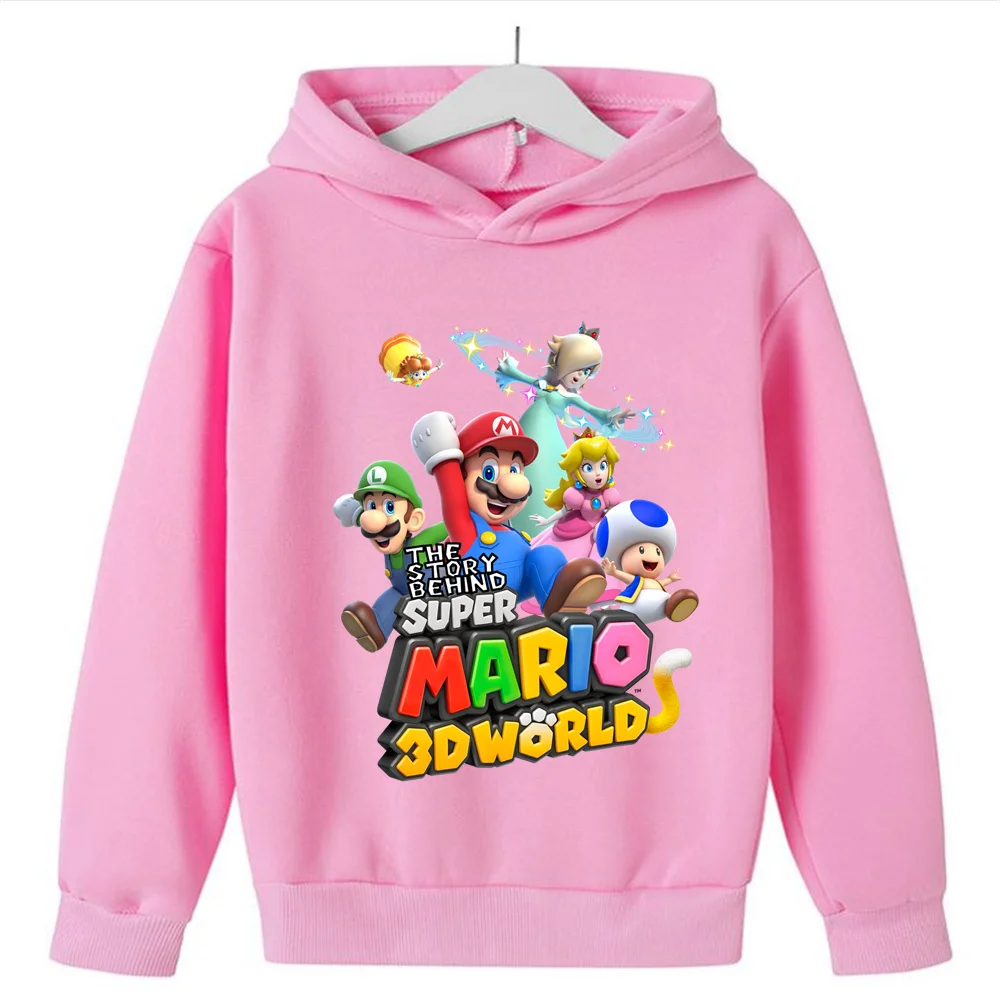 Meninos e meninas Super Mario Brothers Printed Hoodies, roupas infantis, jogo, casual, primavera, outono, novo