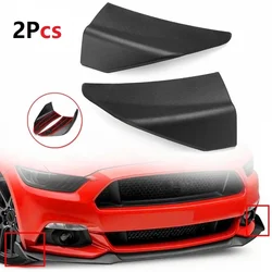 For Ford Mustang 2015 2016 2017 ABS 2PCS Car Front Bumper Slitter Lip Diffuser Chin Spoiler Winglets Guard Protector