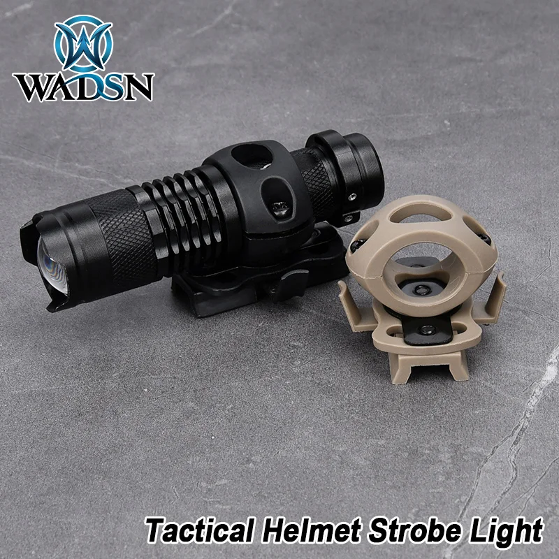 

Wadsn FAST Tactical Helmet Strobe Light Telescopic zoom Military Flashlight Clamp Adaptor Airsoft Hunting Weapon Scout Torch