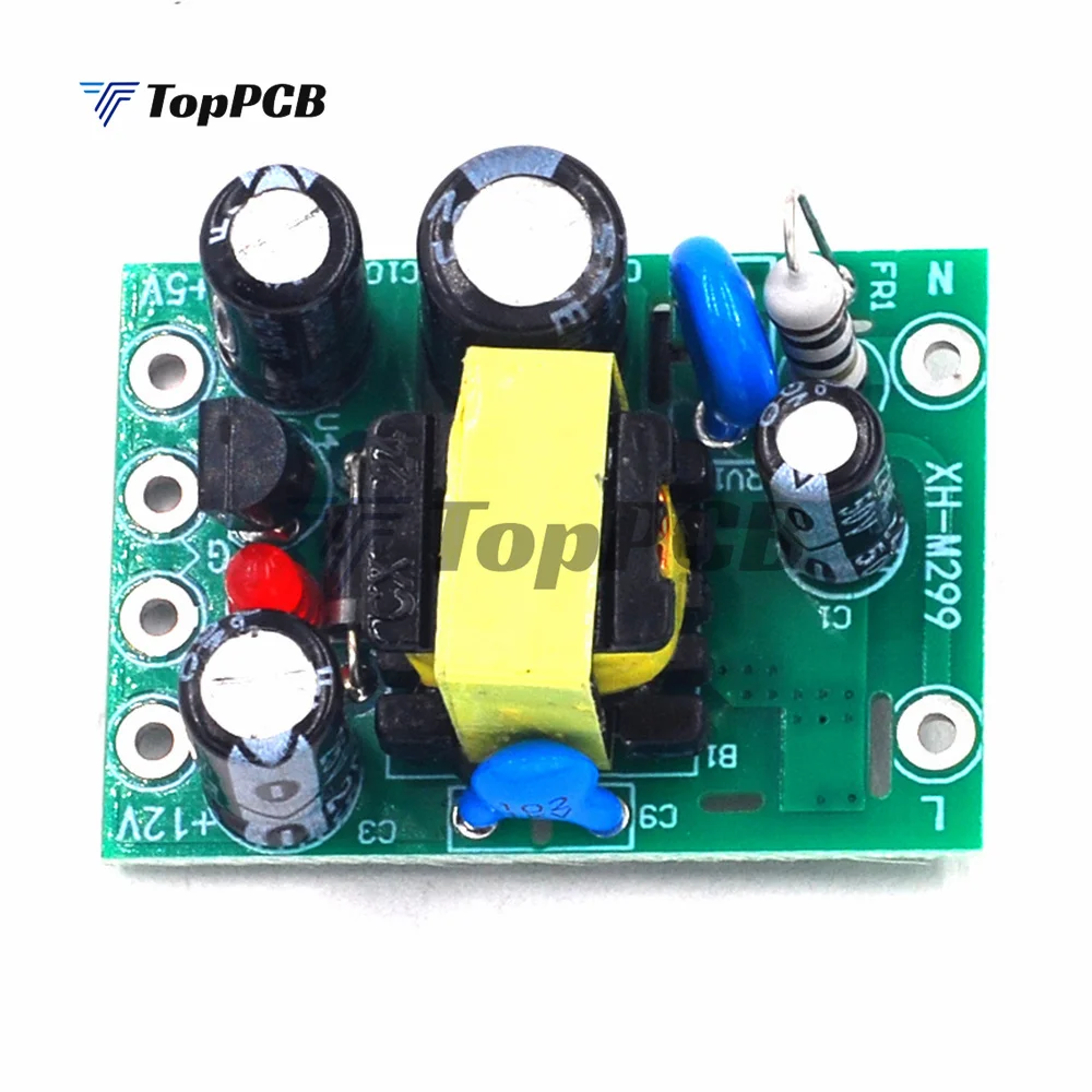 XH-M299 AC-DC Isolated Switching Power Supply Module Board Dual Output AC 110V-220V to DC 5V 12V 0.5A+5V