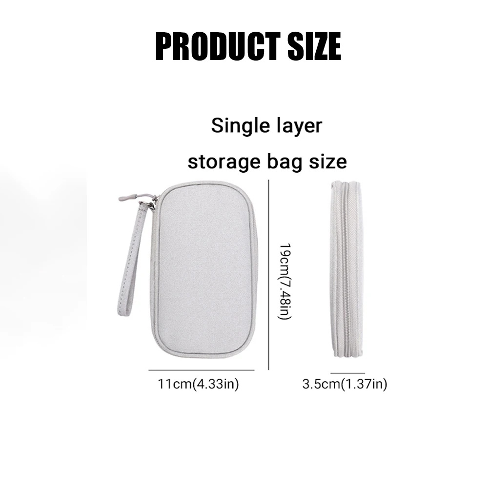 Datenkabel-Aufbewahrungstasche Wasserdichte Reise-Organizer-Tasche Tragbare Tragetasche Doppelschichtige Aufbewahrungstasche für Kabel USB-Ladegeräte – Detail 7