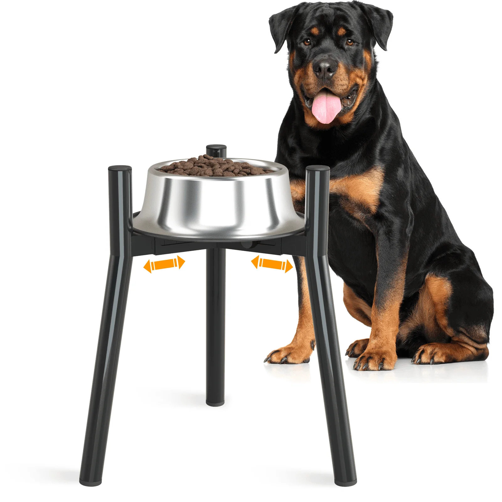 Metal Adjustable Elevated Dog Food Bowls Stand for Large and Extra Large Sized Dog, raised dog bowls(Bowl Not Included)