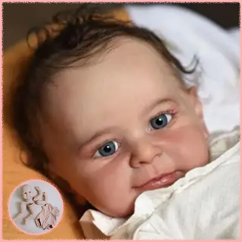 19Inch Limited Edition New Reborn Doll Kit Zoe Soft Lifelike Unpainted Unfinished DIY Doll Parts With Cloth Body Random Eyes