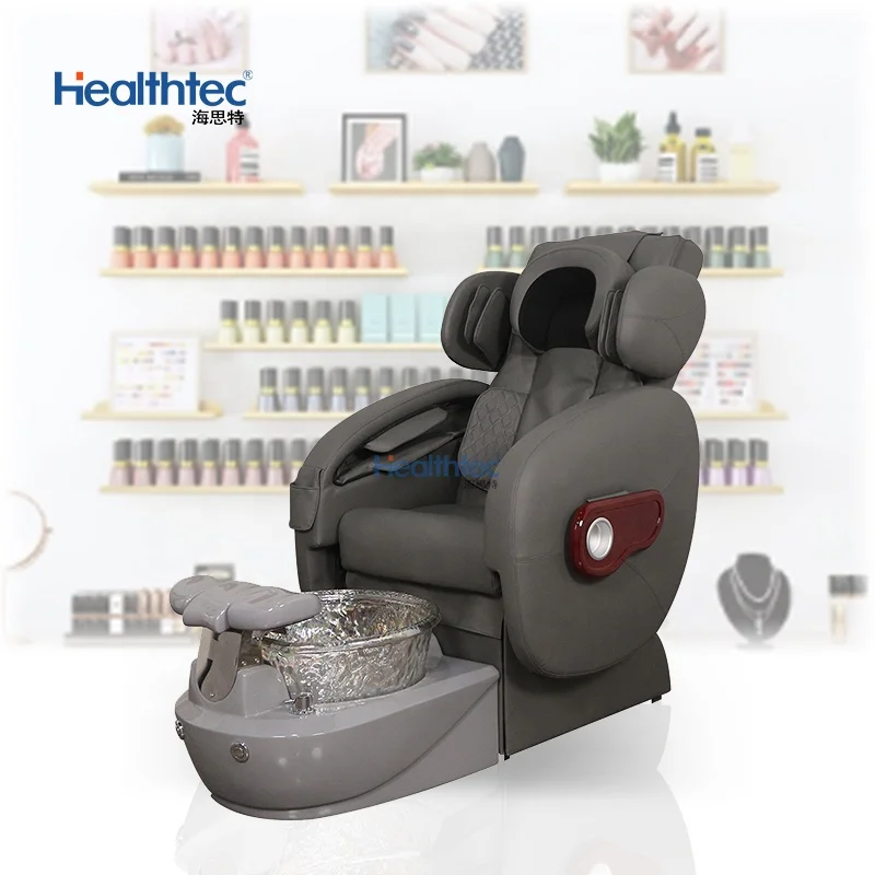 

Grey Nail Salon Furniture High Back Massage Manicure Chair Plumbing Spa Nail Salon Furniture Pedicure Chair