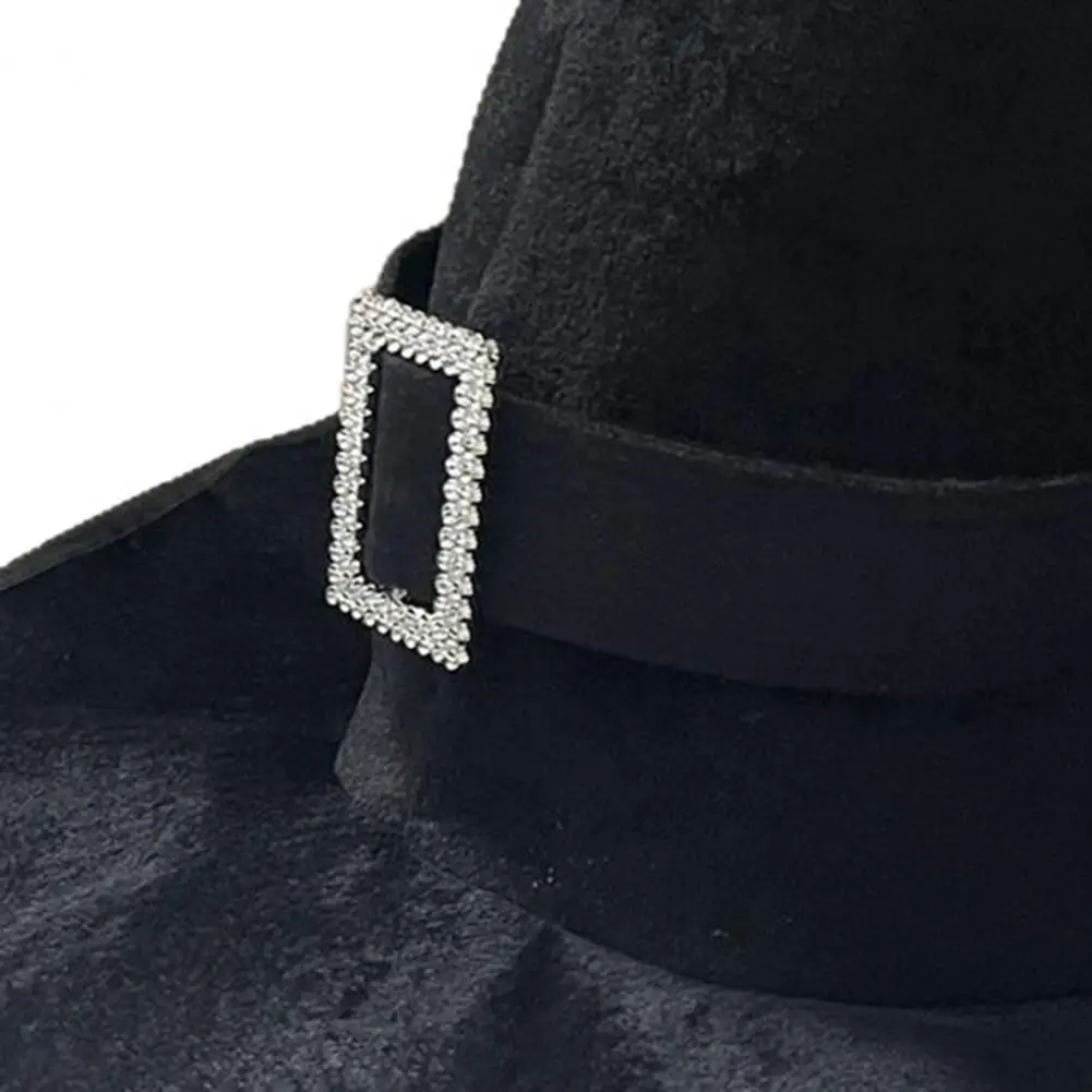 لحلي الهالوين التأثيرية، قبعة ساحرة خفيفة الوزن، إكسسوار أزياء الهالوين، تصميم أزرار غامضة، قبعة ساحرة مخملية