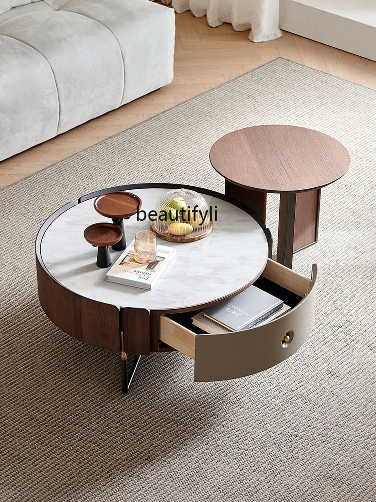 Light Luxury Size round Coffee Table Combination Designer round Italian Minimalist Living Room Home