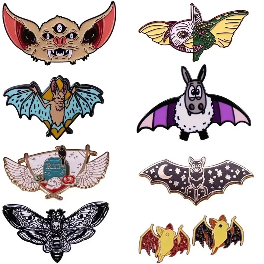 Horrible Bat Cartoon Enamel Pins Interesting Halloween Metal Brooch Men Women Fashion Jewelry Badge Accessories Gifts