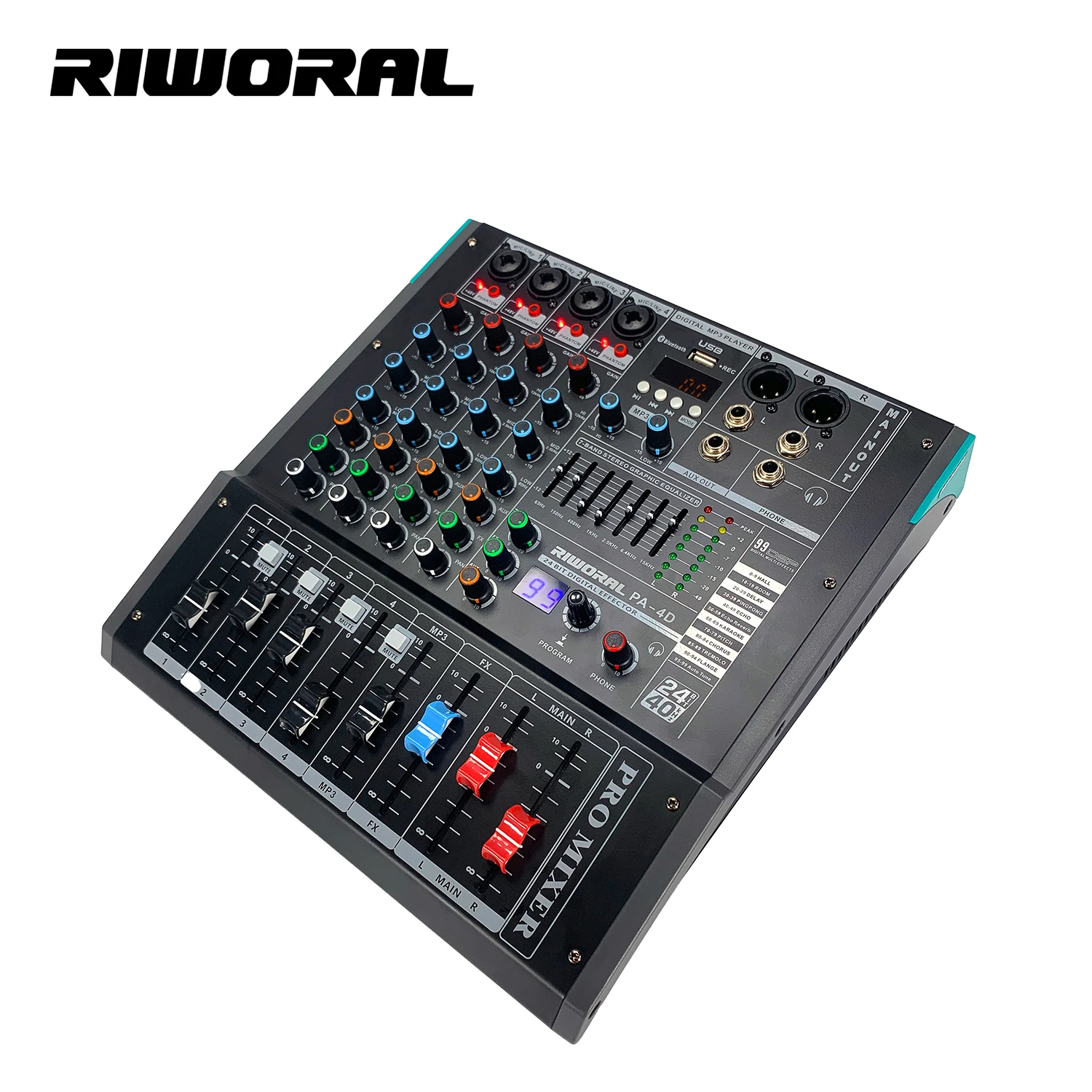 

PA-4D 99 Digital Effects Mixer De Audio Profecional with Amplifiers Professional Audio DJ Mixer of Sound System