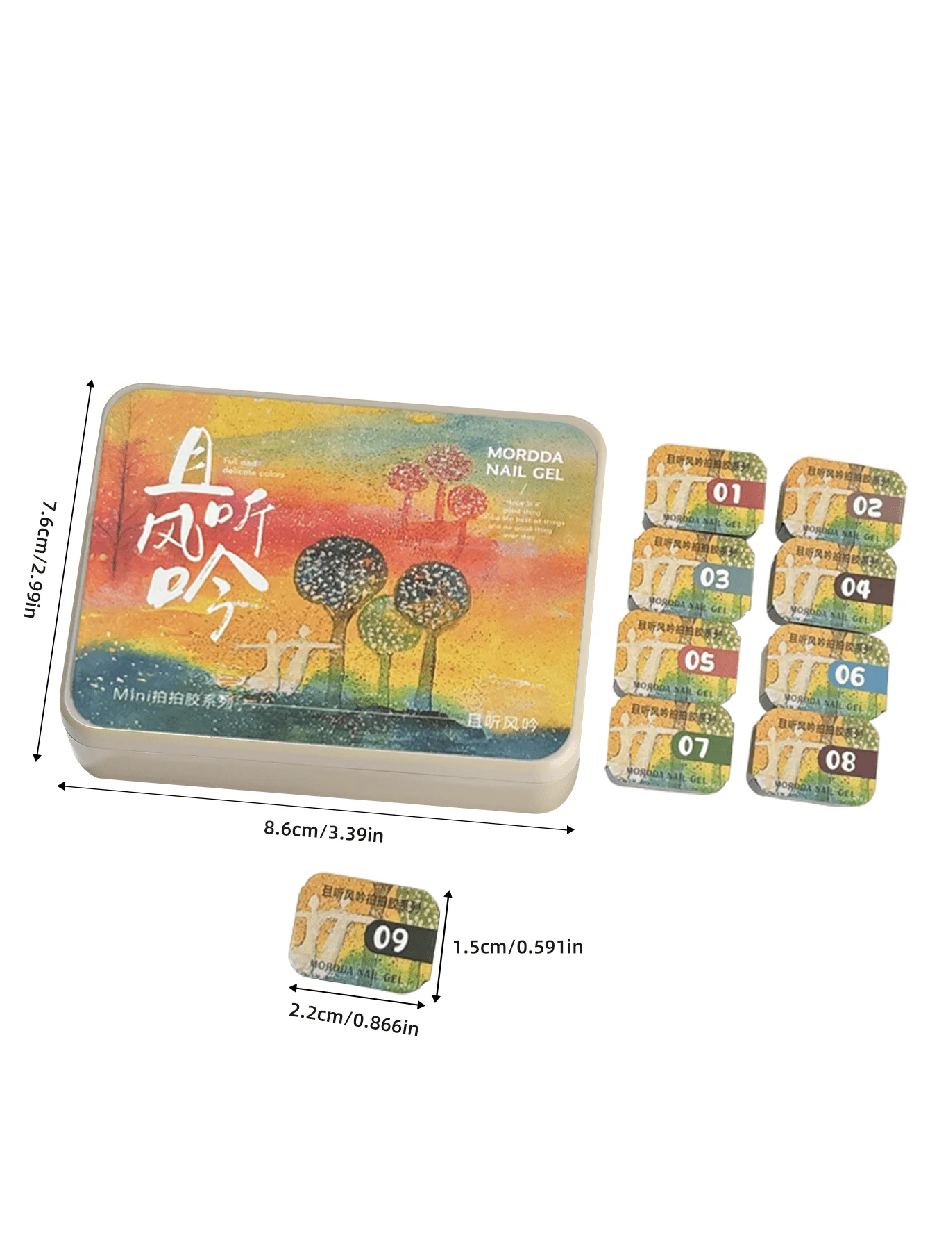 MORDDA 9 Uds escuchar el viento cantar acariciando pegamento difuminado enlatado alta saturación Popular esmalte de uñas semisólido pegamento salón de uñas