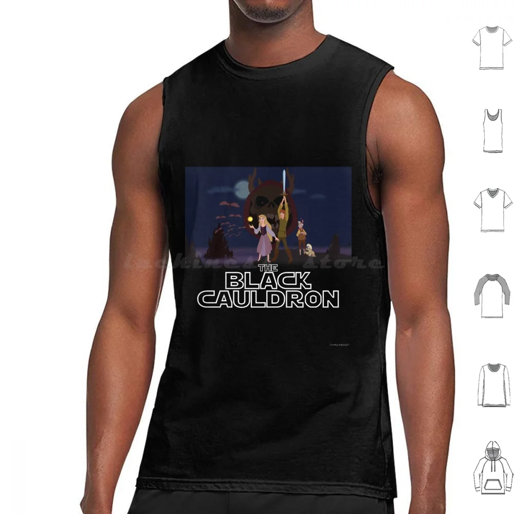 The Black Cauldron Sw Tank Tops Print Cotton Sw Dis Old Vintage 2d Crossover Black Cauldron Ney Taran Gergie Horn