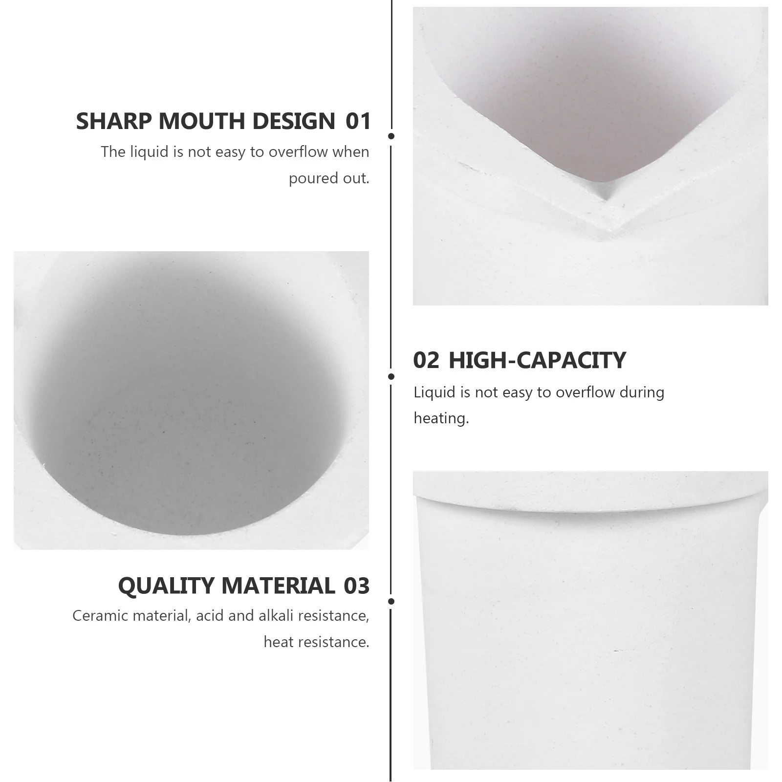 

2 Kg High Purity Quartz Melting Crucible Cup Acid Alkali Resistance Thermal Stability For Gold Silver Platinum Smelting Tool