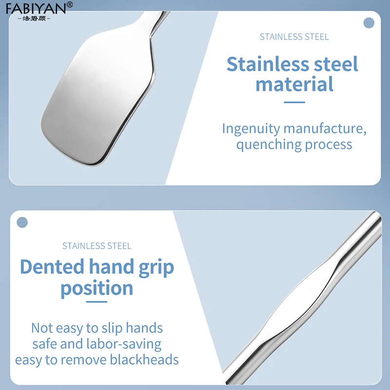 1 szt. Dwugłowicowa Łopatka do Usuwania Wągrów ze Stali Nierdzewnej, Ekstraktor do Białych i Czarnych Wągrów, Skrobak do Usuwania Wągrów z Nosa dla Kobiet, Oczyszczanie Twarzy