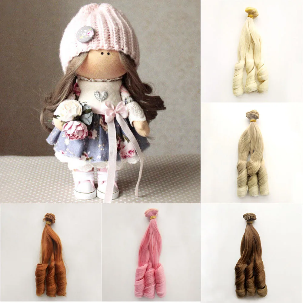 

BJD Wig Accessories 1piece 20*100CM Doll Hair Extensions Fit for 1/3 1/4 1/6 1/8 1/12 Gradient Color Curly BJD Wigs DIY