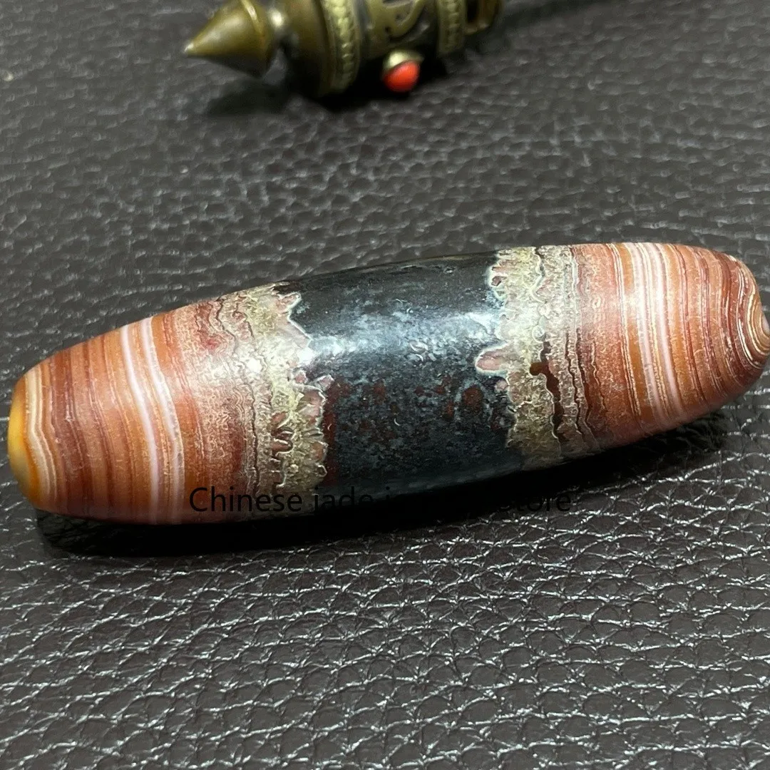 Tibetan Nepalese Himalayan Ancient agate Old Dzi Talisman eye Bead Amulet 2