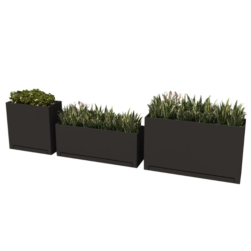 

Stainless steel planting flower box combination with water tray indoor and outdoor balcony metal flower pot courtyard finished f