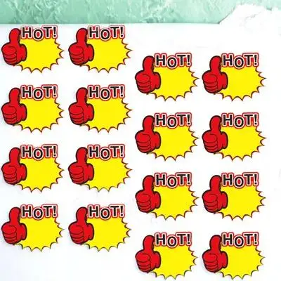 

50 pcs Price Tags White Paper Adhesive Stickers Promotional Signs for Market Garage Event Advertising