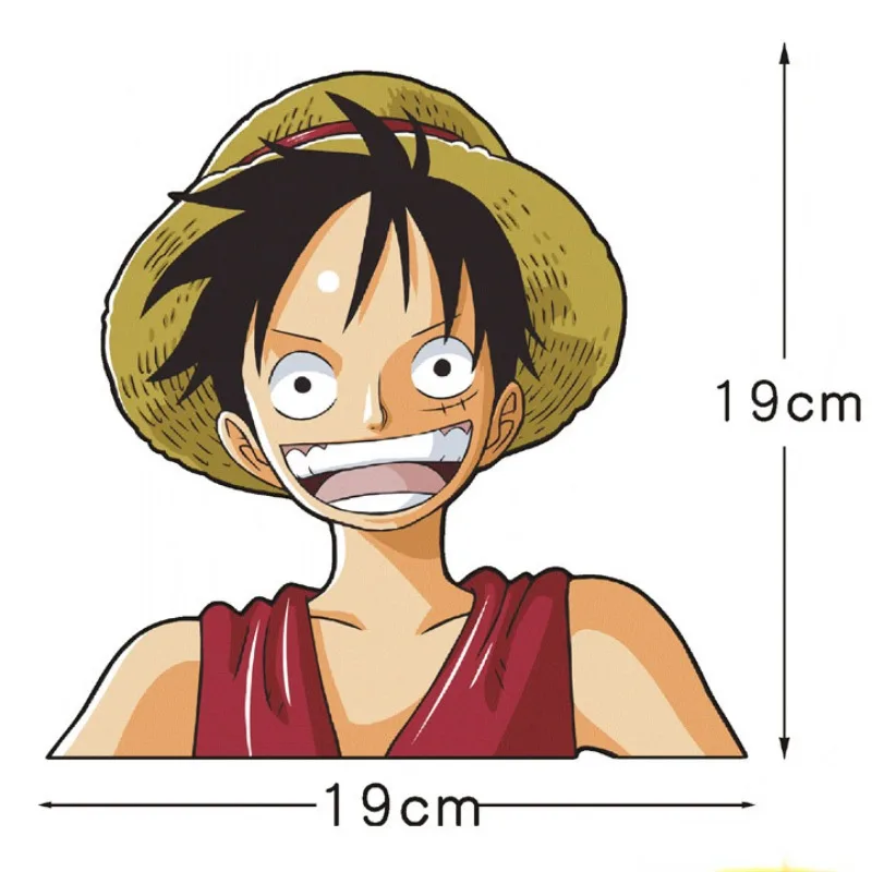 One Piece Luffy Sticke Cartoon Anime Car Reflective Strips Warning Stickers Car Body Creative Decals Auto Decoration Accessories