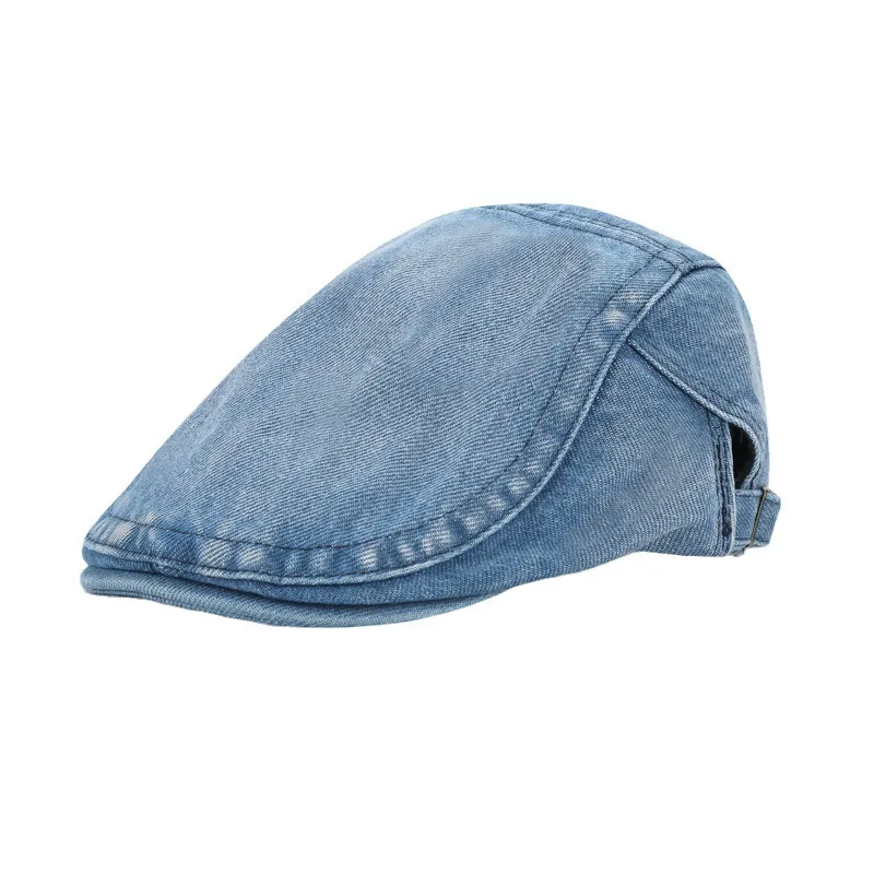 Denim beret hat classic cap for men and women foreign trade cotton hat fashion simple