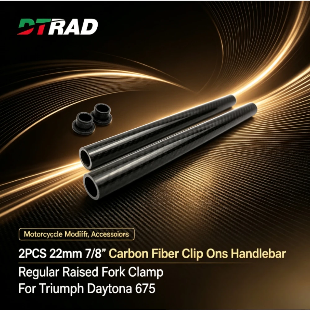 

2PCS 22MM Motorcycle Carbon Fiber 7/8" Handlebar Regular Rised Clip Ons Handle Bar Clip-ons Fork Clamp For Triumph Daytona 675