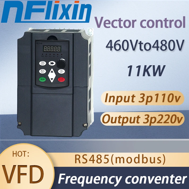 11KW 15HP VFD 460V-480V 11KW Economical Variable Frequency Drive Converter Changer Variator for Motor Speed Control Inverter