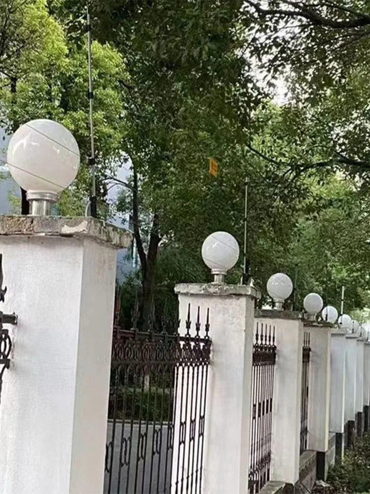 Lumière de chapitre extérieure en forme de boule, pilier de parc de clôture de jardin, éclairage résidentiel, lampes de colonne de paysage