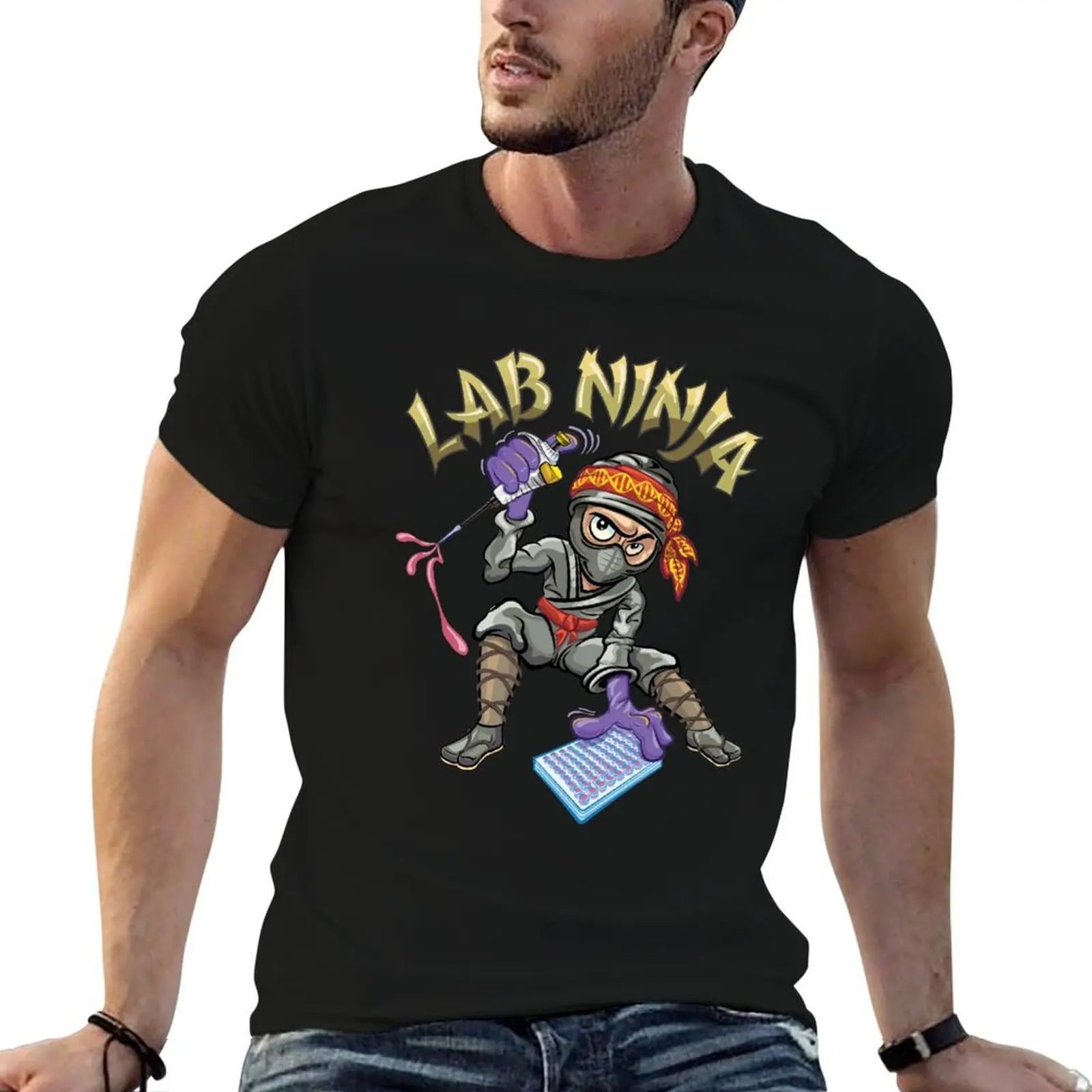 

PCR Lab Ninja Funny Design for DNA Biotechnology Lab Scientists T-Shirt t shirt man luxury T-Shirt