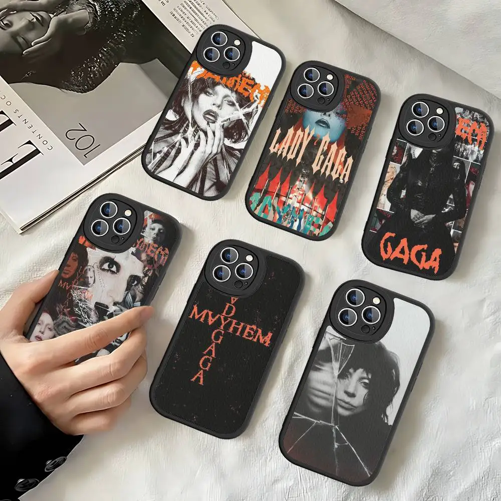 

Singer L-Lady G-Gaga Phone Case Hard Leather For IPhone 16 15 14 13 12 Mini 11 14 Pro Max Xs X Xr 7 8 Plus Fundas