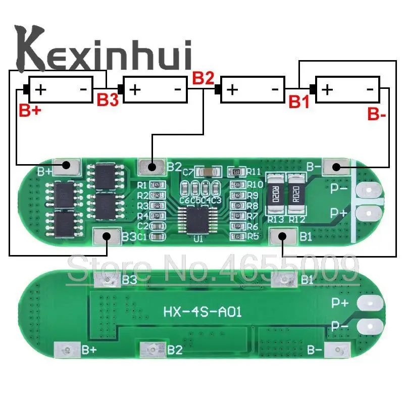 4S 14.8V 12A Li-ion Lithium Battery 18650 Charger Protection Board 16.8V