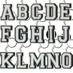 1pcs Cartoon Cute White Keychains Boys Girls A To Z Kids Alphabet Letter Keyrings Figure Decoration Kids Birthday Gift